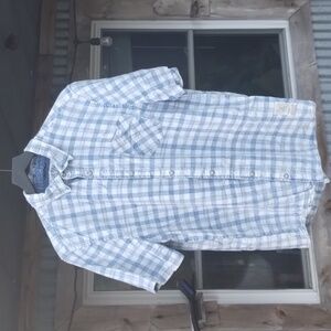Buffalo David Button Light Blue Plaid Men's Shirt
